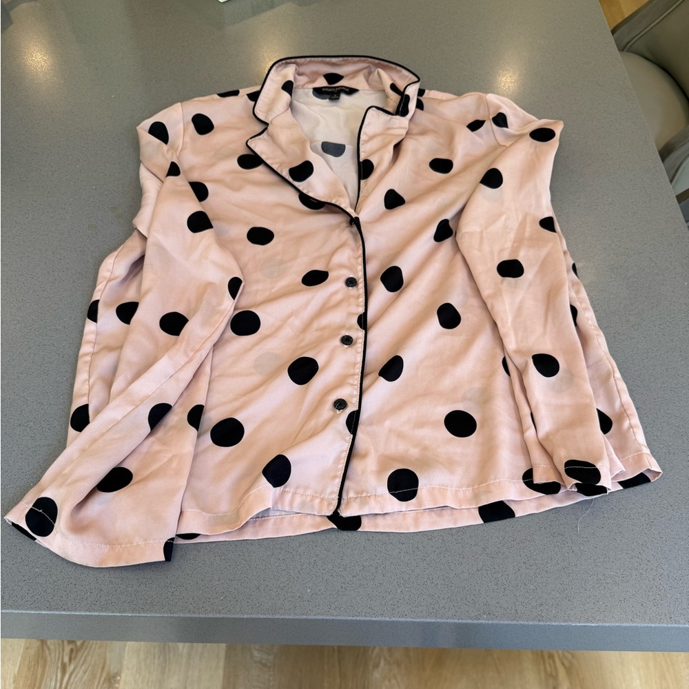 Banana Republic Blush and Black Polka Dot pajamas